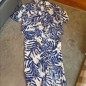 H&M Blue and White Skirt Set